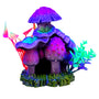 Marina iGlo Mushroom House with Plants Aquarium Ornament, 5.25-in