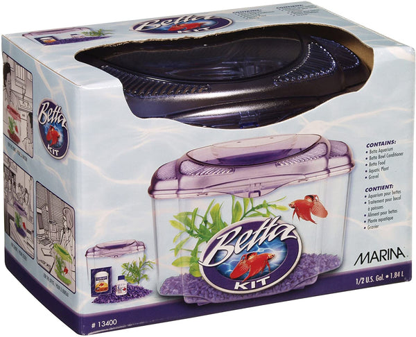 Marina Betta Aquarium Kit, Purple, 0.5-gal