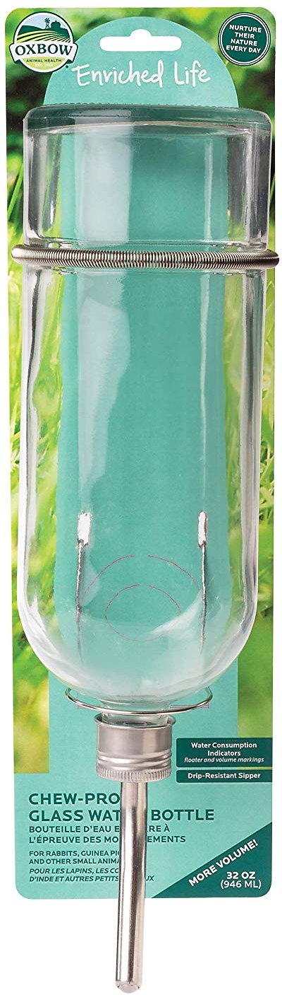 Oxbow Enriched Life Chew Proof Glass Small Animal Water Bottle