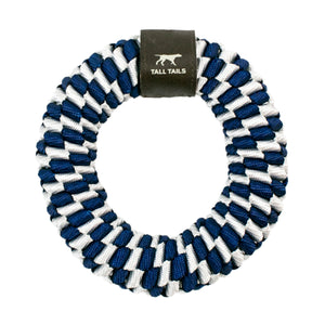 Tall Tails Jouet anneau tressé marine pour chien, 6 pouces
