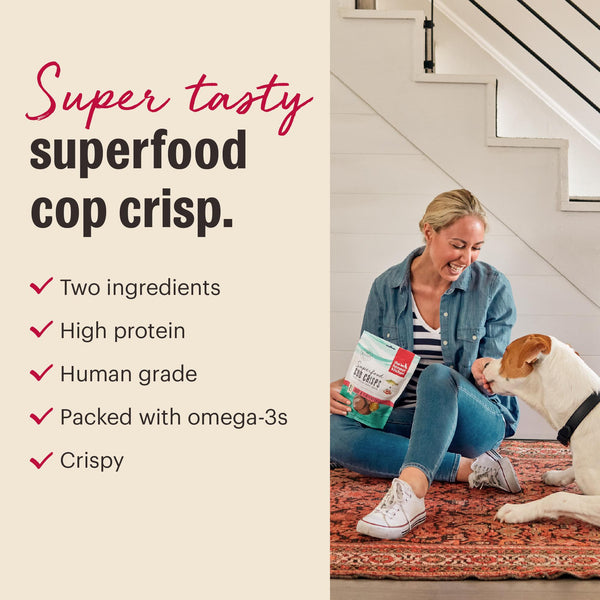 The Honest Kitchen Superfood Cod Crisps Cod & Blueberries Dog Treats, 3-oz
