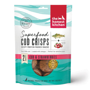 The Honest Kitchen Superfood Cod Crisps Friandises pour chiens Morue & Fraises, 3 oz