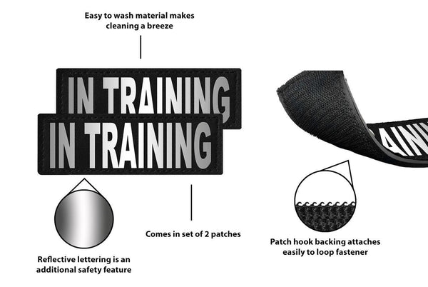 Dogline Removable Interchangeable Dog Patches, In Training, 2-pk