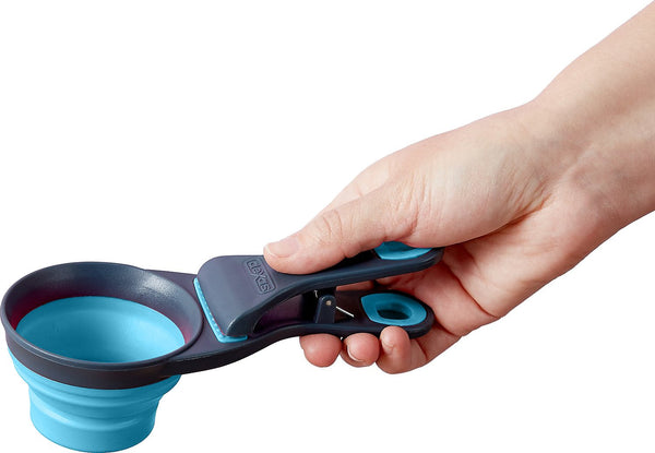 Dexas Collapsible KlipScoop, Gray/Blue
