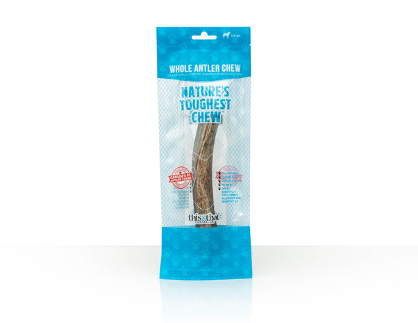 This & That Nature's Toughest Whole Antler Chew Dog Treats