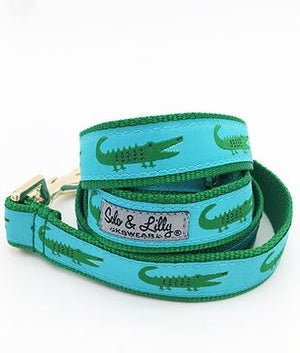 Solo & Lilly Alligator Leash and Collars