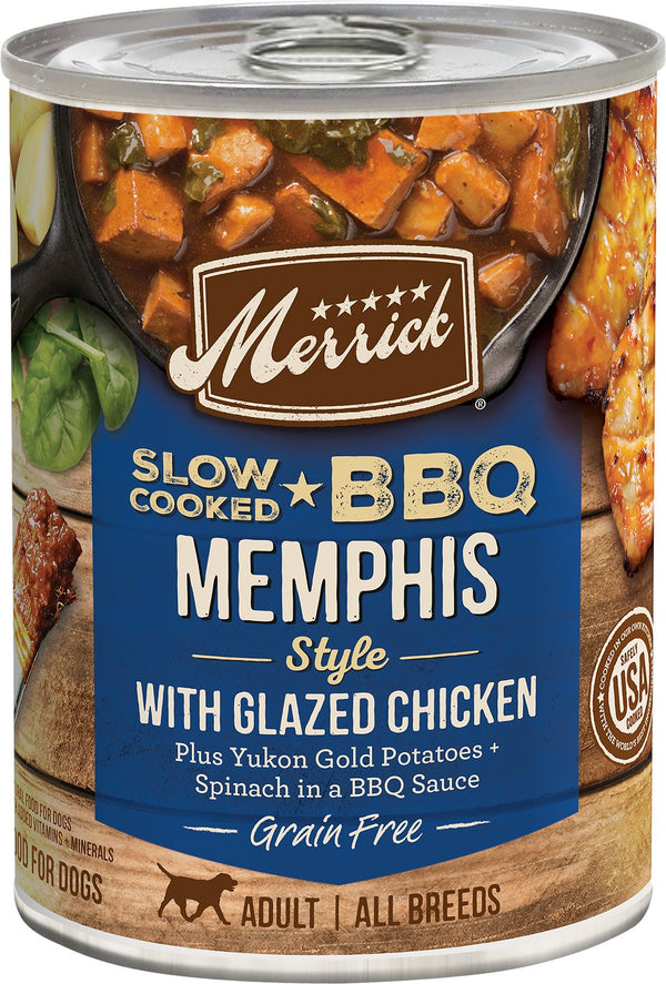 Merrick Slow-Cooked BBQ Memphis Style with Glazed Chicken Canned Dog Food