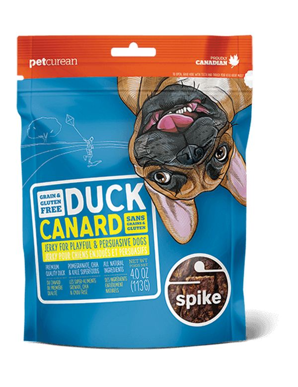 Spike Friandises pour chiens sans céréales Duck Jerky, 4-oz