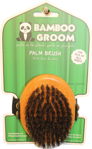 Bamboo Groom Brosse paume pour animaux