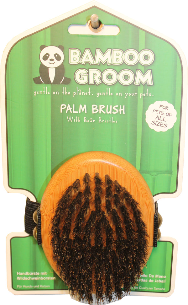 Bamboo Groom Brosse paume pour animaux