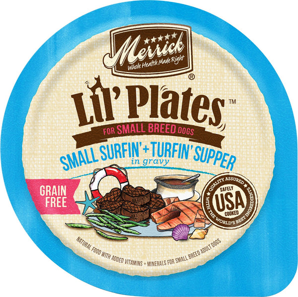 Merrick Lil' Plates Small Surfin' & Turfin' Supper in Gravy Grain-Free Dog Food Trays