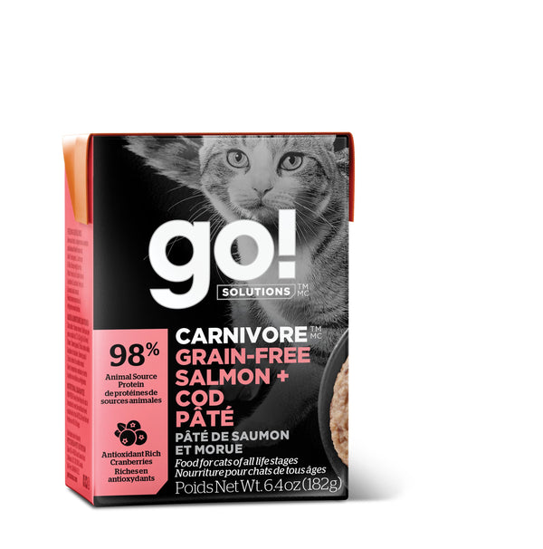 Go! Solutions Carnivore pâté au saumon et cabillaud sans céréales pour chats
