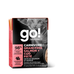 Go! Solutions Carnivore pâté au saumon et cabillaud sans céréales pour chats