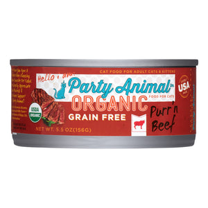 Party Animal Nourriture humide bio sans céréales Purr'n Bœuf pour chats
