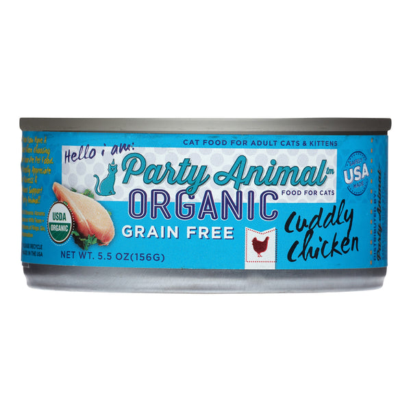 Party Animal Nourriture humide bio sans céréales Poulet Câlin pour chats