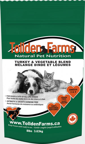 Tollden Farms Turkey & Vegetable Blend Frozen Cat & Dog Food