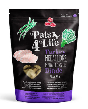 Pets 4 Life Canine Turkey Medallions Raw Dog Food