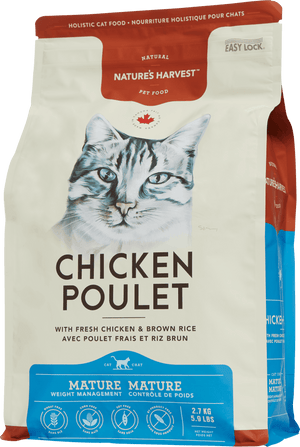 Nature’s Harvest Chicken Mature Weight Management Dry Cat Food