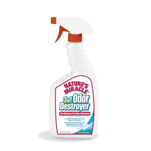 Nature's Miracle 3-in-1 Odor Destroyer Fresh Linen for Cats & Dogs, 24-oz