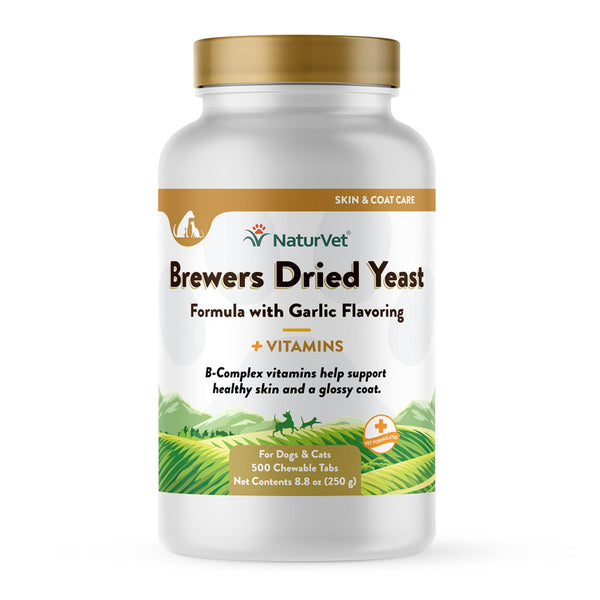 NaturVet Brewers Dried Yeast with Garlic Flavoring Plus Vitamins Chewable Tabs Dog & Cat Supplement, 500-count