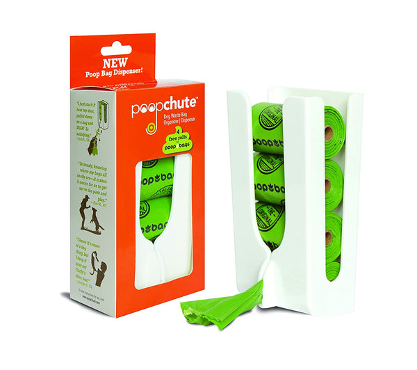 The Original Poop Bags Distributeur PoopChute et sacs à déchets pour chien.