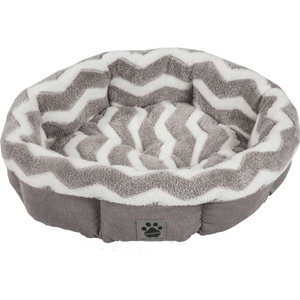 Precision SnooZZy ZigZag Shearling Pet Bed, Gray/White, 21-in
