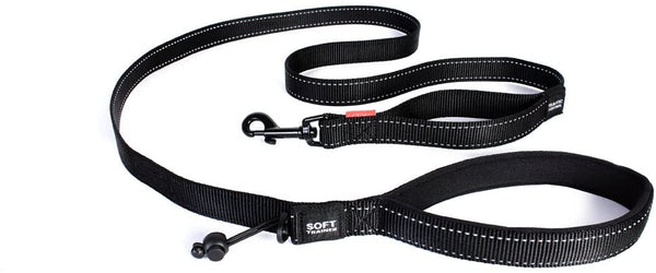 EzyDog Soft Trainer with Traffic Control Handle Dog Leash, Black