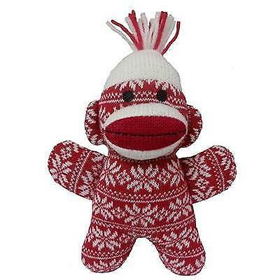Huxley & Kent Jouet Power Plush pour chien Singe en chaussette Crystal, Rouge.