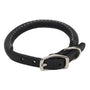 Circle T Oak Tanned Leather Round Dog Collar, Black