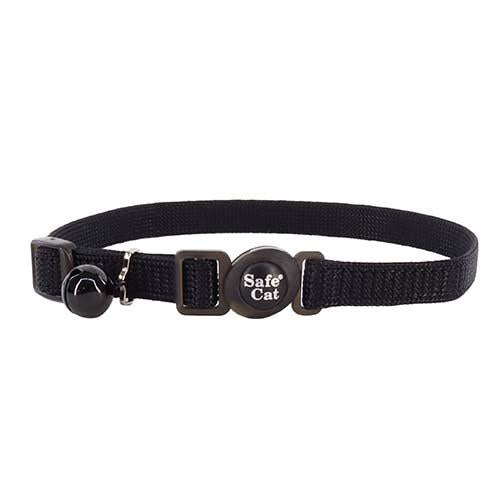 Safe Cat Collier pour chat en nylon réglable à rupture, noir, 12 po