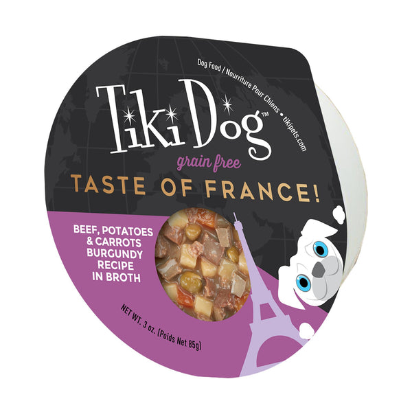 Tiki Dog Taste of France! Beef & Potatoes Burgundy Wet Dog Food Cup