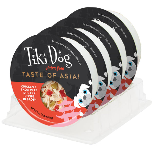 Tiki Dog Taste of Asia! Chicken & Snow Peas Stir Fry Wet Dog Food Cup