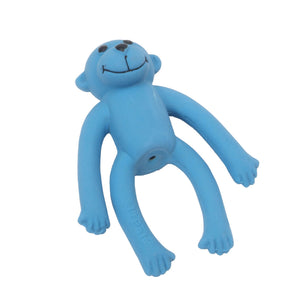 Li'l Pals Latex Monkey Dog Toy, Blue, 4-in