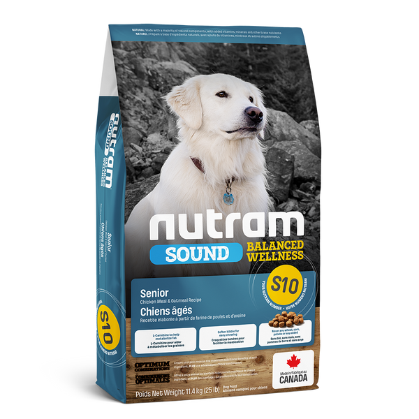 Nutram Sound S10 Balanced Wellness Chicken & Oatmeal Senior Dry Dog Food