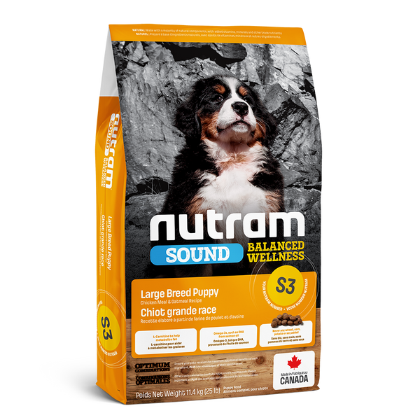 Nutram Sound S3 Balanced Wellness Chicken & Oatmeal Puppy Large Breed Dry Dog Food