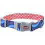 Sublime Adjustable Dog Collar, Blue Diamond Dots