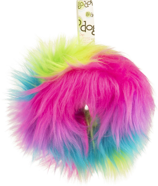 GoDog Furballz Rings Jouet pour chien Chew Guard, arc-en-ciel