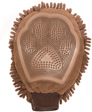 Dog Gone Smart Dirty Dog Grooming Mitt for Pets, Brown