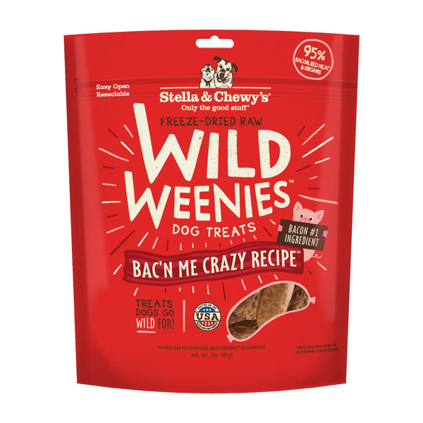 Stella & Chewy's Wild Weenies Bac'n Me Crazy Friandises pour chiens lyophilisées