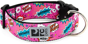 RC Pets Large collier pour chien à clip, Comic Sounds Rose