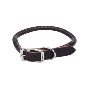 Circle T Latigo Leather Round Dog Collar