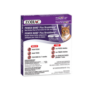 Zodiac Power Band Plus BreakAway Collier double action anti-puces et tiques pour chats.