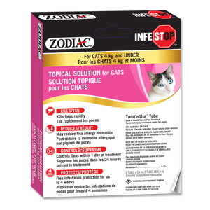 Zodiac Infestop Solution topique antipuces pour chats de plus de 4 kg