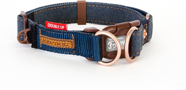 EzyDog Double Up Dog Collar, Denim