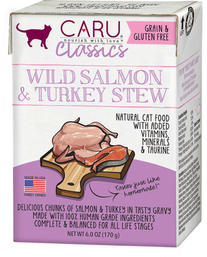 Caru Classic Wild Salmon & Turkey Stew Grain-Free Wet Cat Food