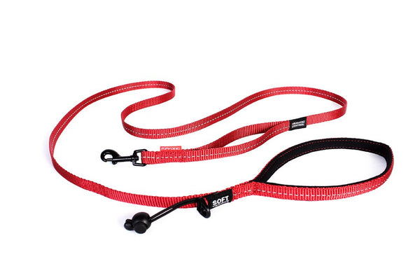 EzyDog Soft Trainer Lite avec laisse pour chien avec poignée de contrôle de la circulation, rouge, 6 pi