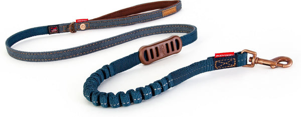 EzyDog Zero Shock Lite Dog Leash, Denim, 72-in