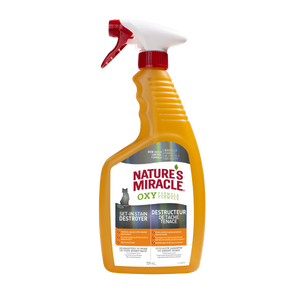 Nature's Miracle Spray destructeur de taches incrustées Oxy pour chats, 709 ml