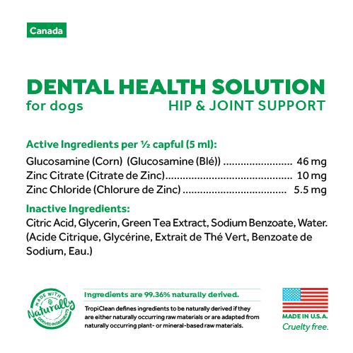 Tropiclean Fresh Breath Dental Health Solutions + Hip & Joint for Dogs, 473-mL