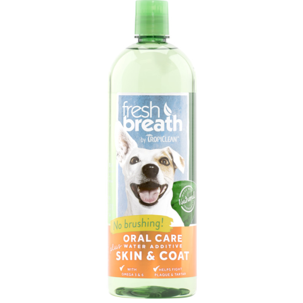 Tropiclean Fresh Breath Water Additive+ Skin & Coat for Dogs, 473-mL